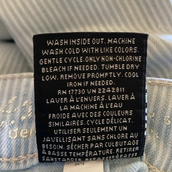 MOSSIMO pinstripe denim mid rise capri jeggings stretchy soft size 10 - Picture 8 of 14